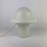 Mushroom table lamp by Peill and Putzler in striped glass, 1970.