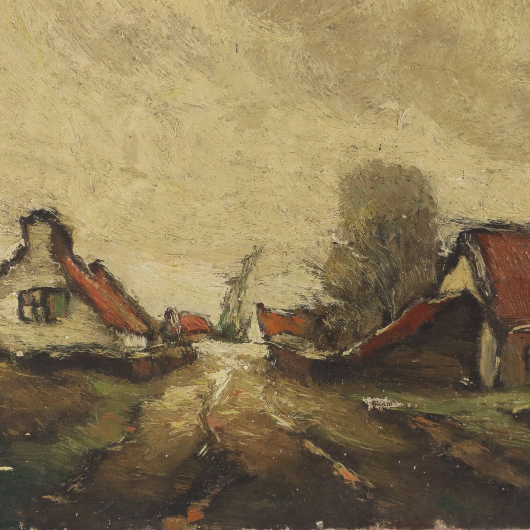 Charming Farmhouse Landscape Painting, Signed Wittouck, 60x80 cm