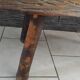 Table basse brutaliste vintage chêne massif