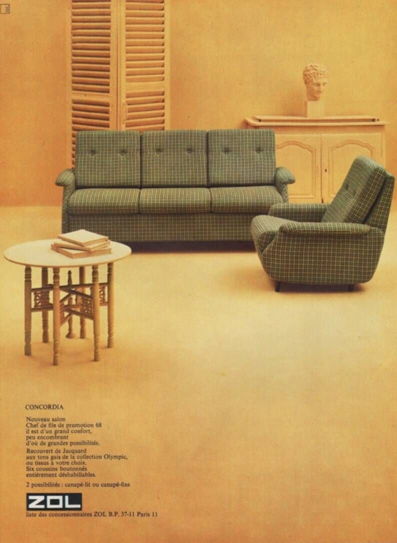 Pair of “Concordia” armchairs by Zol, France, 1960