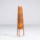 Temde tripod floor lamp in sisal and teak, Switzerland, 1960