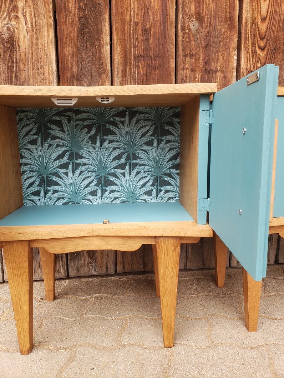 Pair of revamped 60s bedside tables