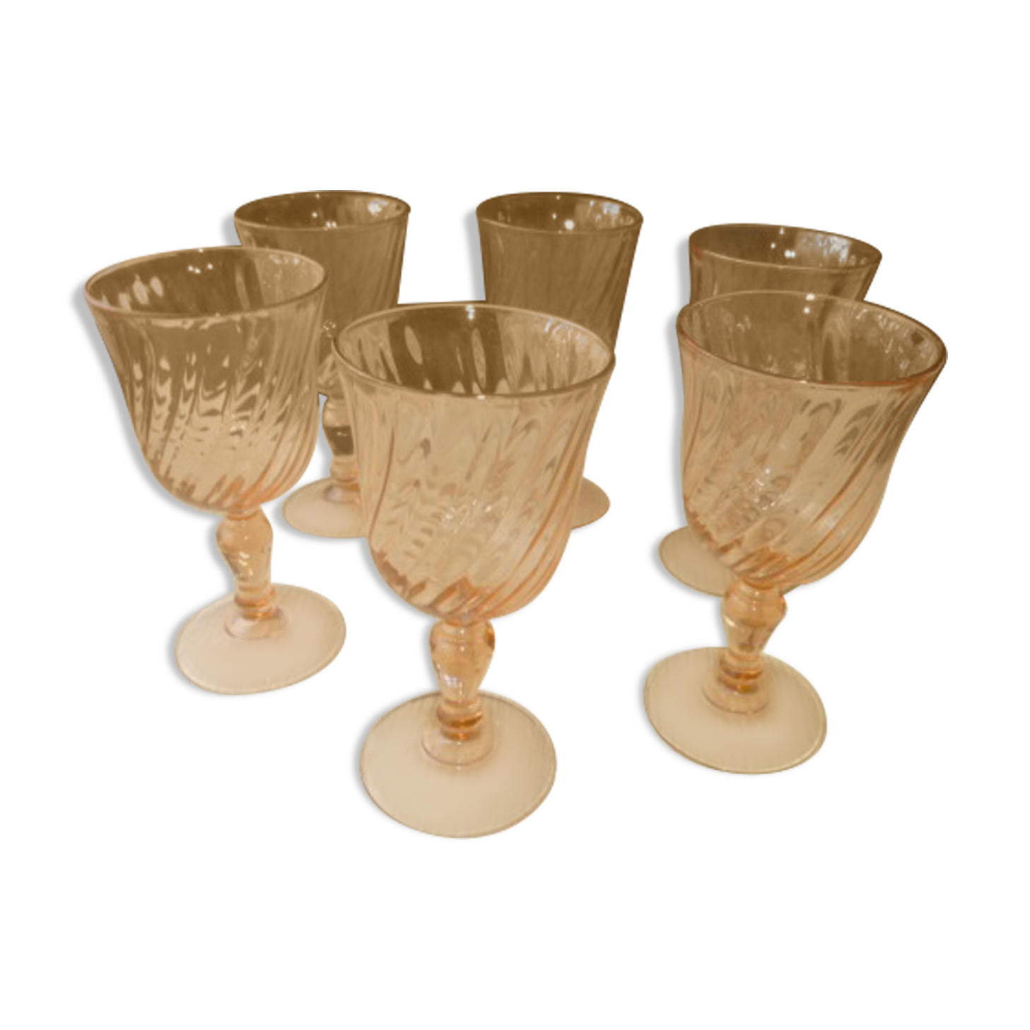 Set of 6 wine glasses luminarc model rosaline vintage