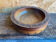Vintage Carved Wood Pocket Box with Brass Inlays #D883