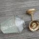 Art Deco style glass and brass pendant from the 20s/30s in water green color