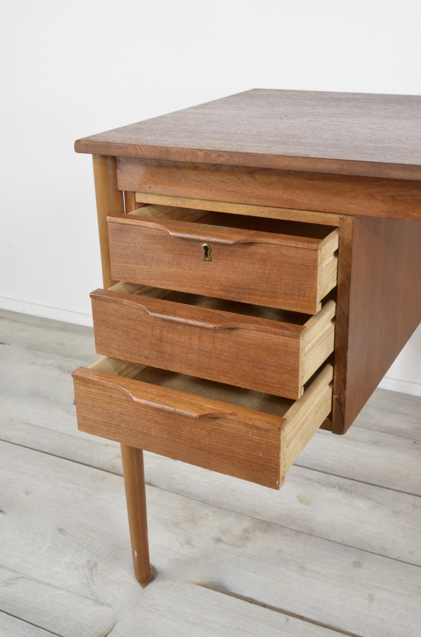 Midcentury Danish Teak Desk By Gunnar Nielsen For Tibergaard. Vintage / Modern / Retro.