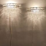 Classic crystal sconces. France, 1950s