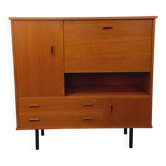 Vintage Scandinavian style secretary bookshelf storage furniture.