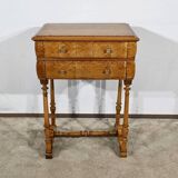 Rare Small Chiffonnière Table in Speckled Amboyna and Cherry, Louis Philippe Period – 19th