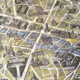 Historic map of Paris in 1864