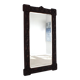 Antique Tramp Art wall mirror brutalism chip carving 1900