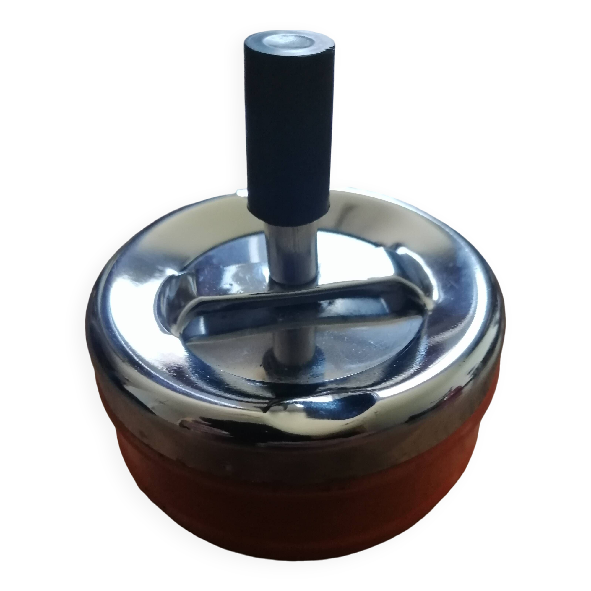 Vintage orange rotating ashtray