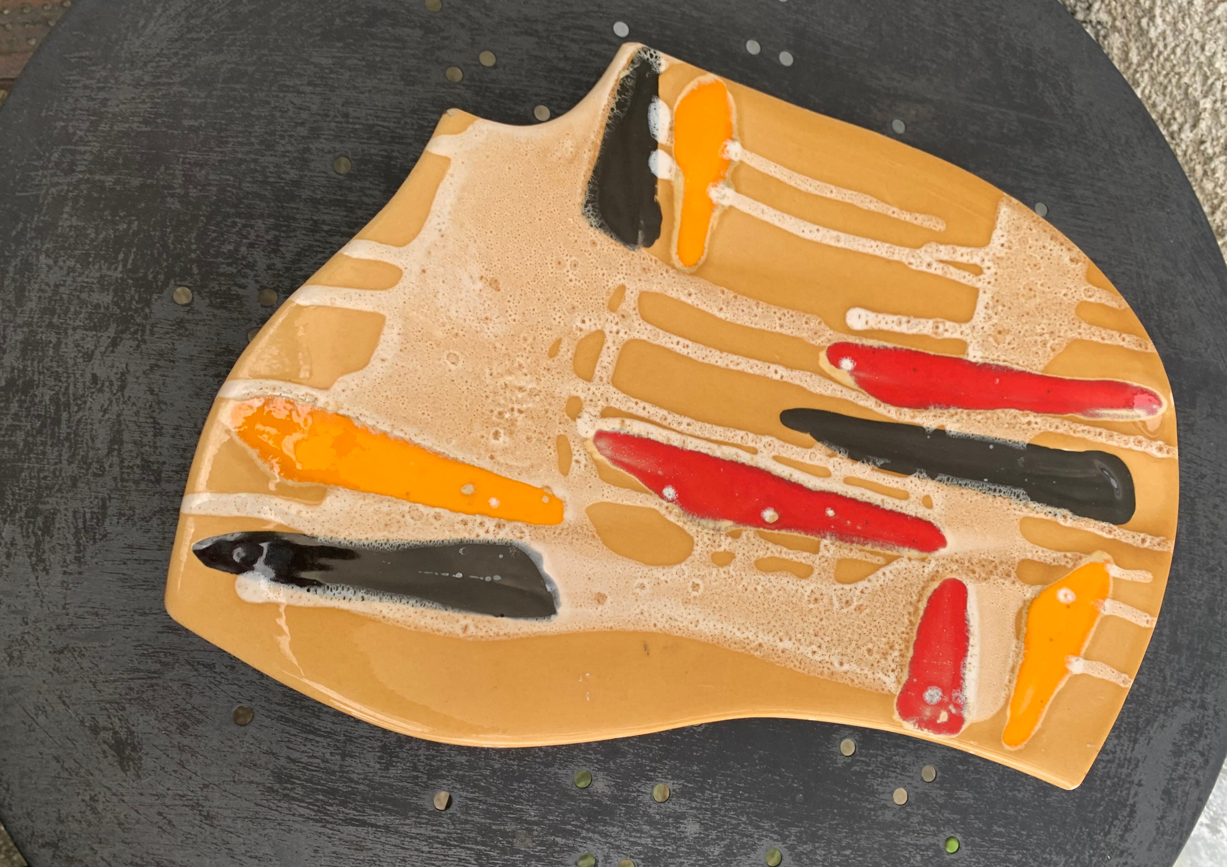 Flat, fruit cup design and vintage glazed ceramic