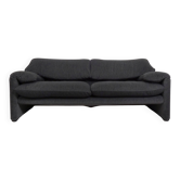 Cassina Maralunga 2.5-seater bicolour black/grey sofa