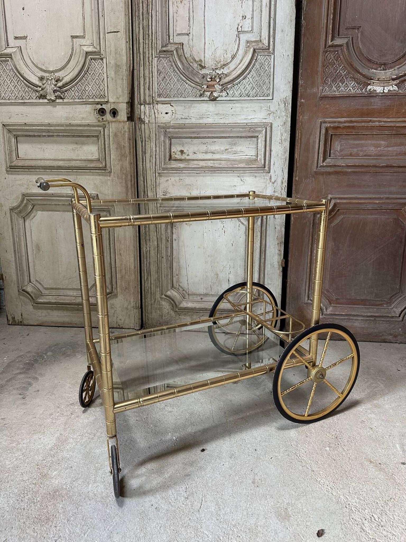 Vintage gold bar cart