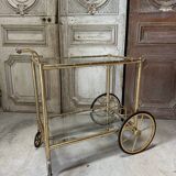 Vintage gold bar cart serving trolley