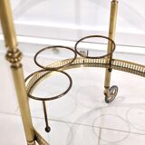 Golden metal dessert with glass tops