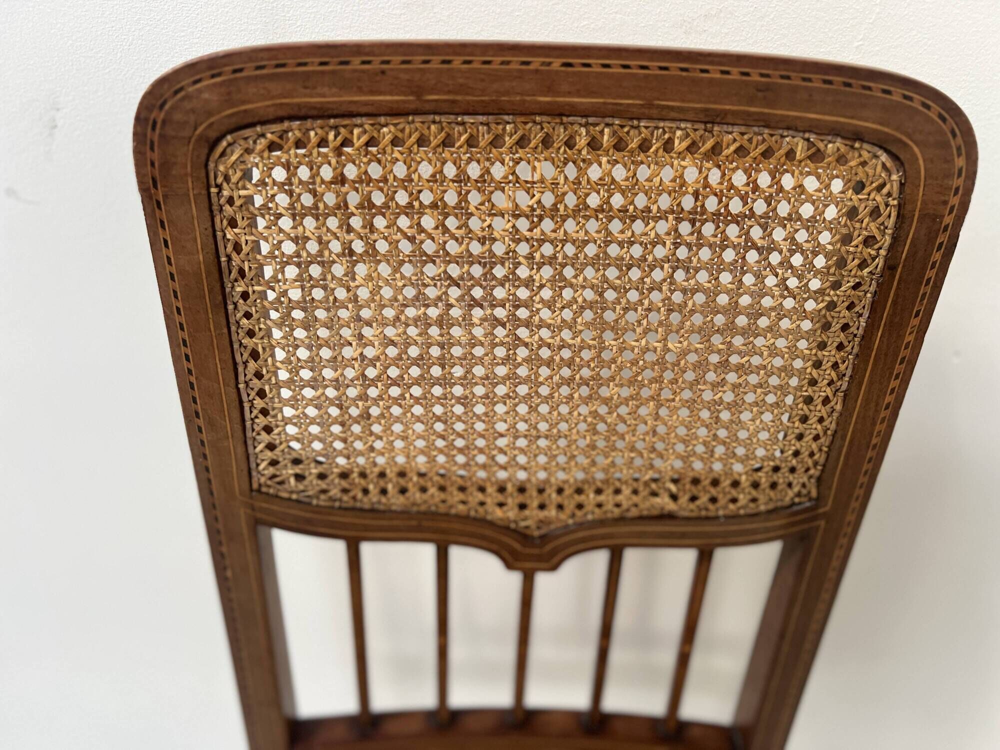 Art Deco bedroom chair in marquetry wood, 20th century.