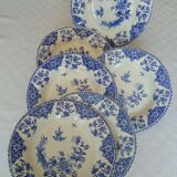 Six hollow plates in Gien's faience