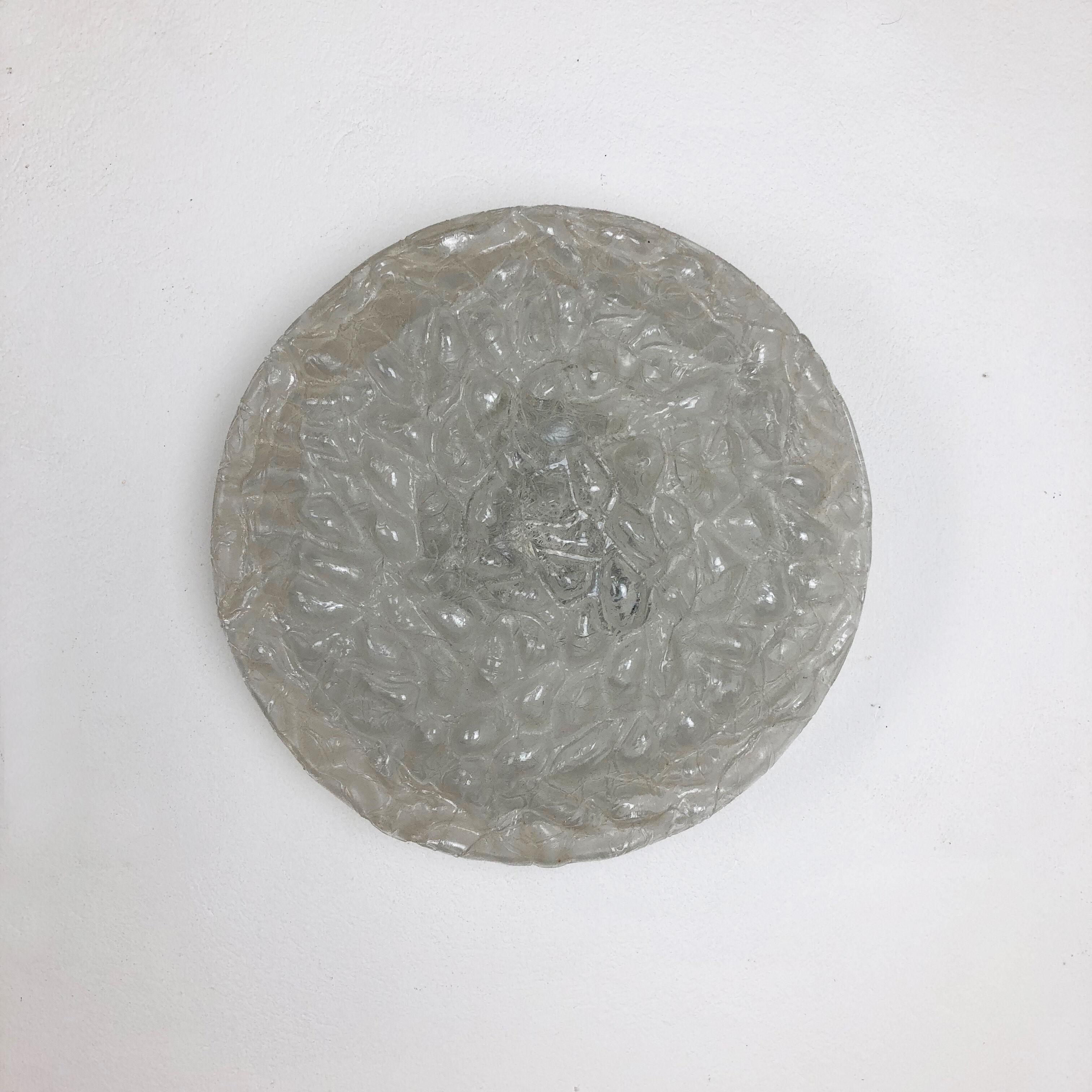 Modernist bubble glass and metal wall light by Doria lights, 1970s, germany