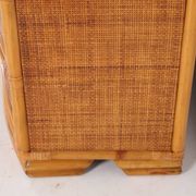 Rattan and brass chest of drawers