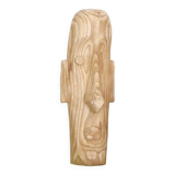 Minimalist sculpture of a head in light wood, 1970s