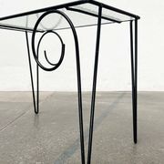 1960s Danish style glass side table String, mid-century.