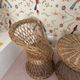 Table and two wicker chairs for children.