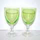 Set of 2 Roemer Chartreuse wine glasses in chartreuse green glass, 14.5 cm