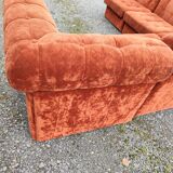 Modular velvet sofa bench 5 blocks