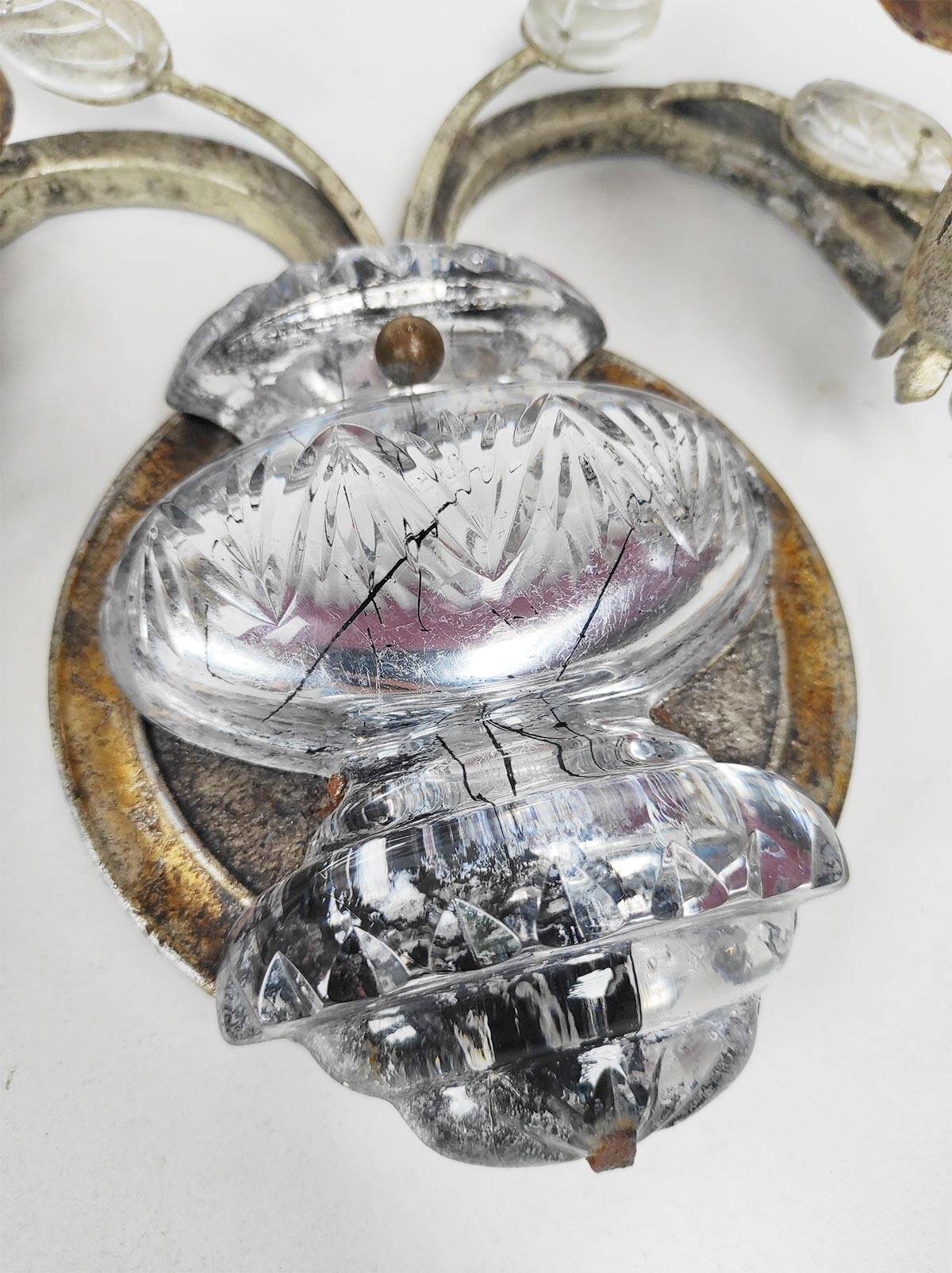 Vintage silver metal wall light.