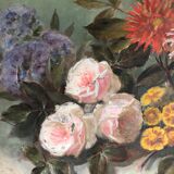 Oil on canvas ancient flowers