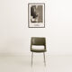 Vintage chairs imitation leather green khaki metal foot