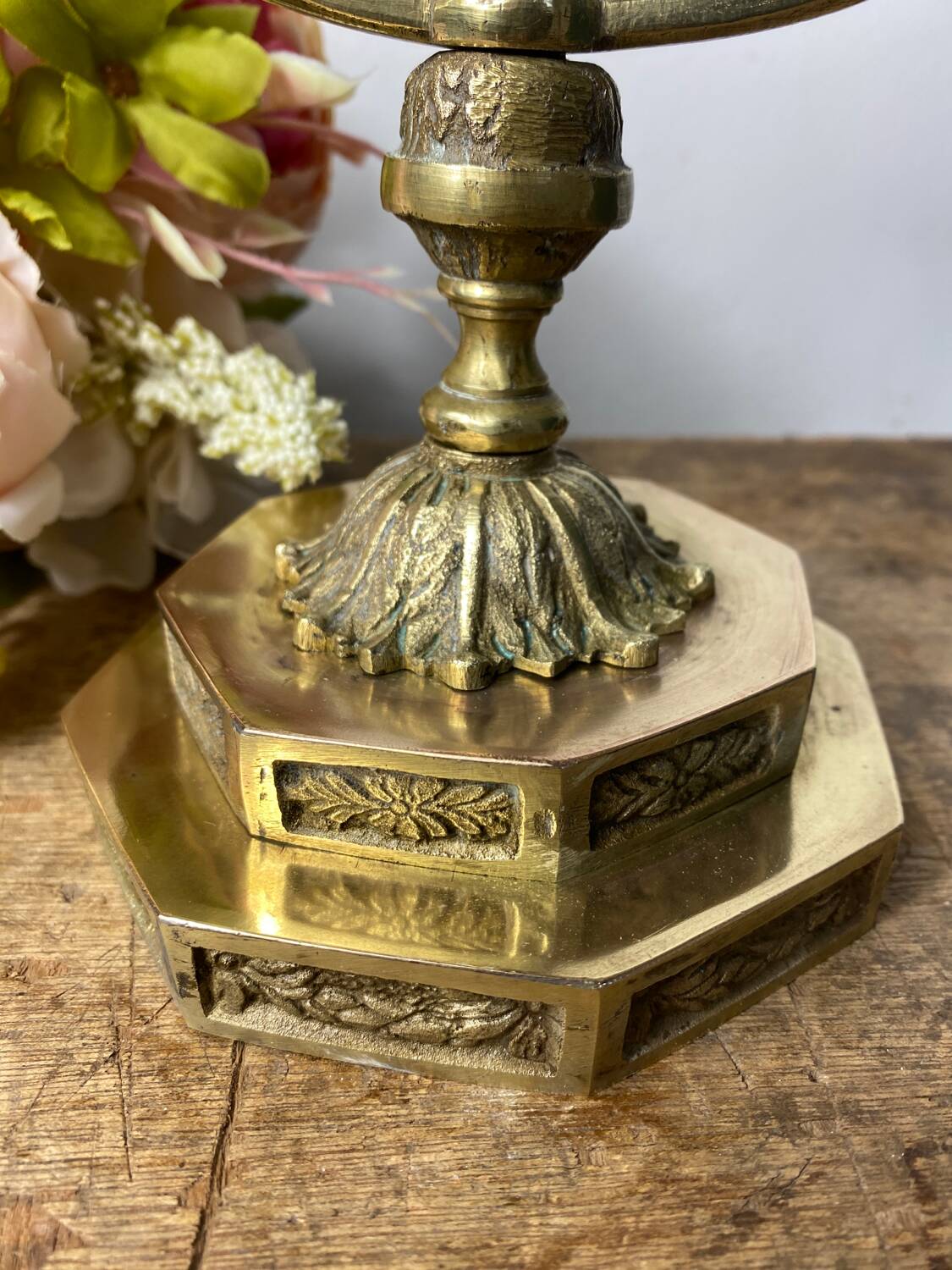 Candlestick, Seven-branched Menorah in brass