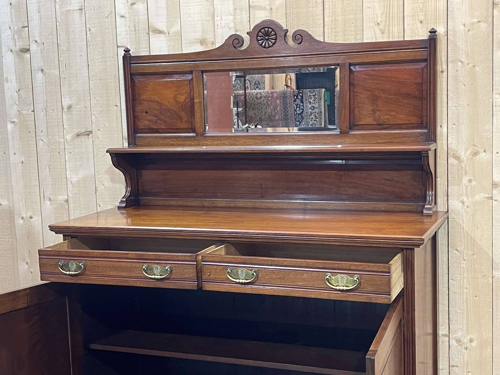 English art nouveau buffet in mahogany early twentieth century