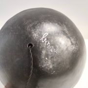 Lampe postmoderne en céramique Raku grise faite à la main, signée, Italie