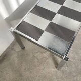 70s chrome and slate coffee table