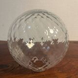 Delmas chrome wall light with chiseled glass globe