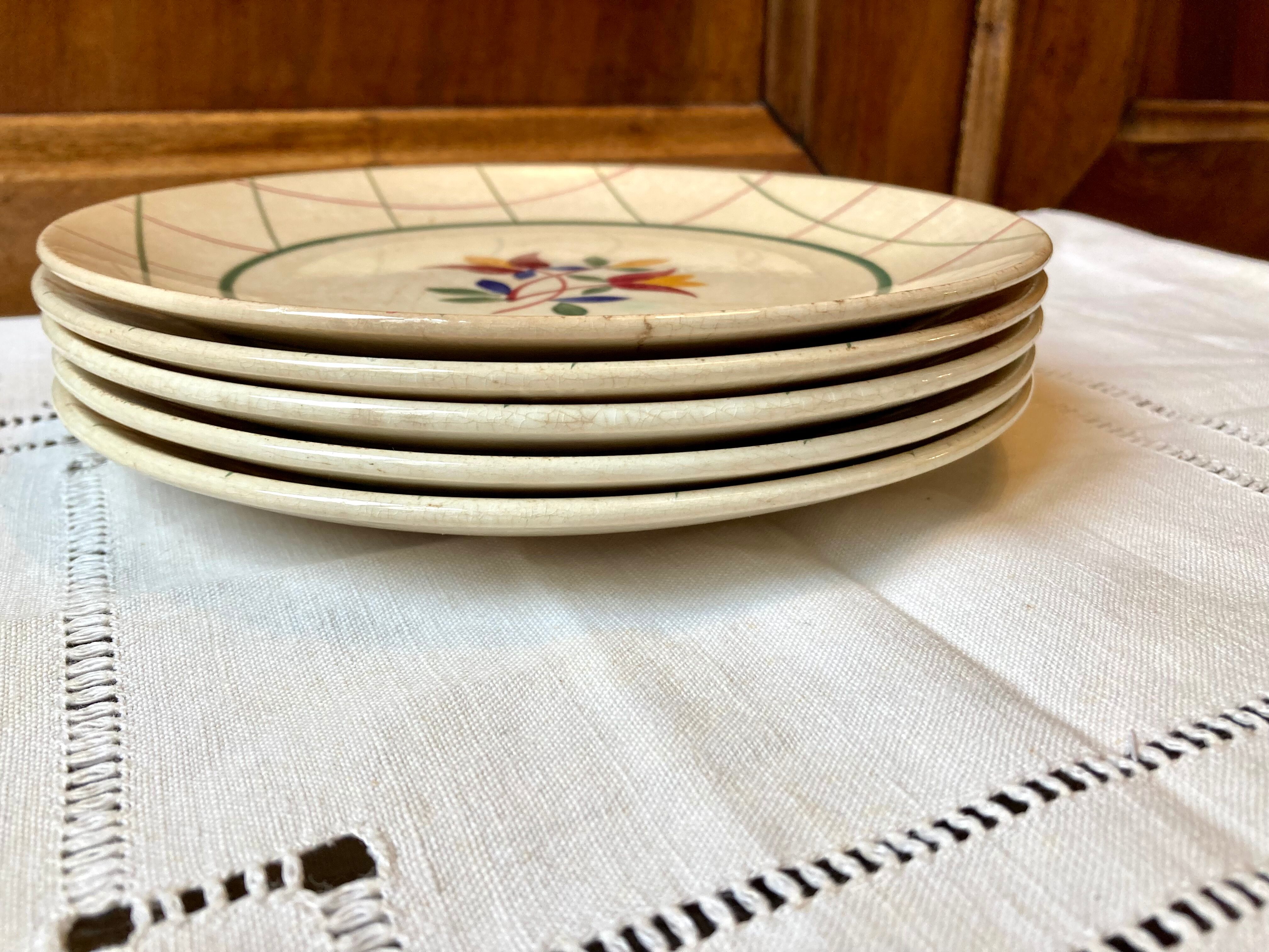 Old plates in Gien earthenware