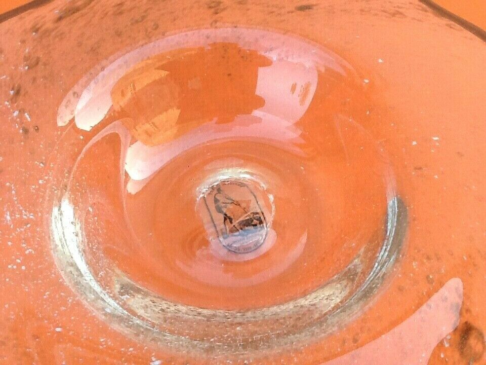 Fruit cup Vintage Design / Atypical shape Blown glass Art glassware