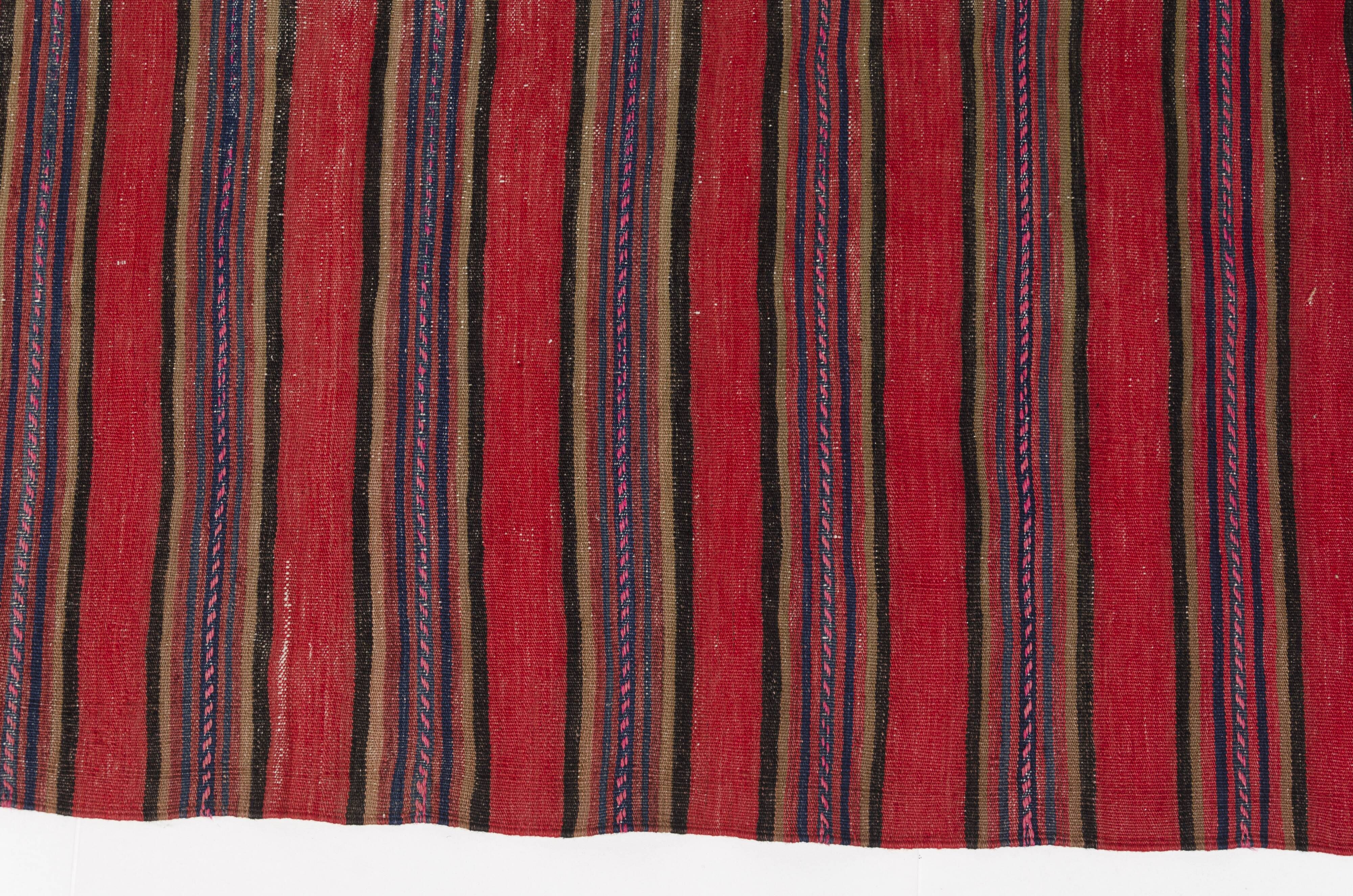 Vintage Striped Anatolian Kilim – 224 x 143 cm – Minimalist  sku 133
