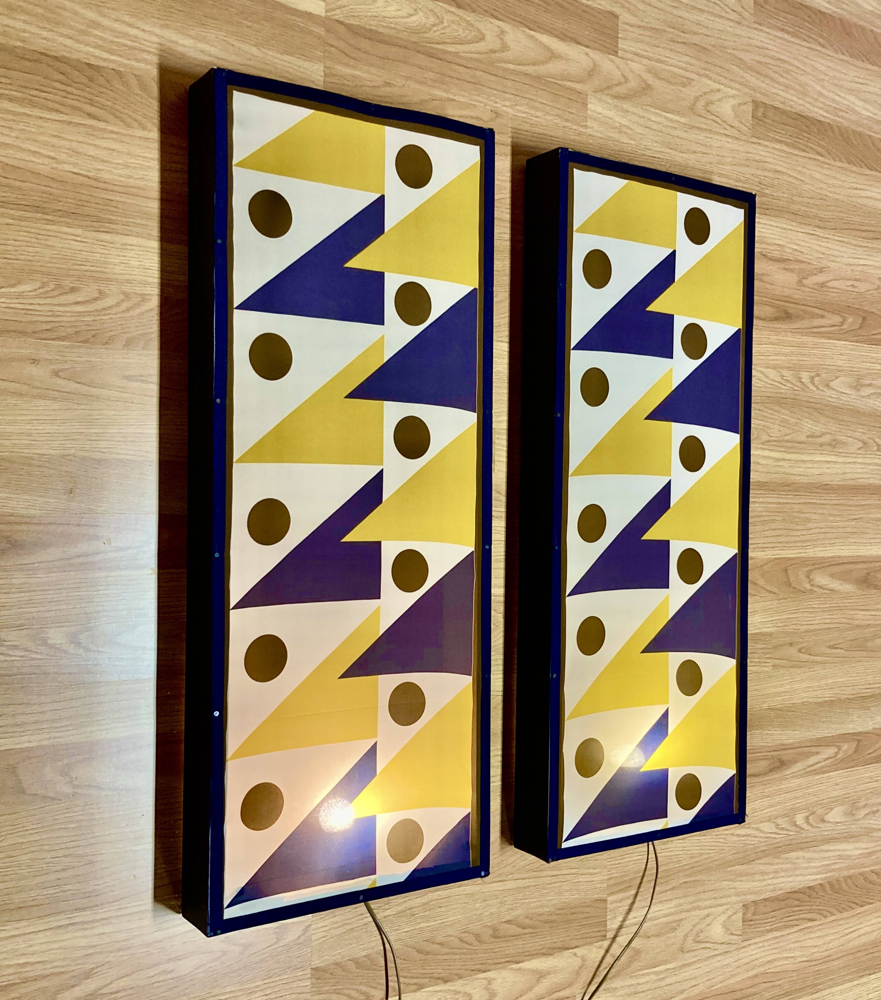 Pair of large design wall lights 1950.