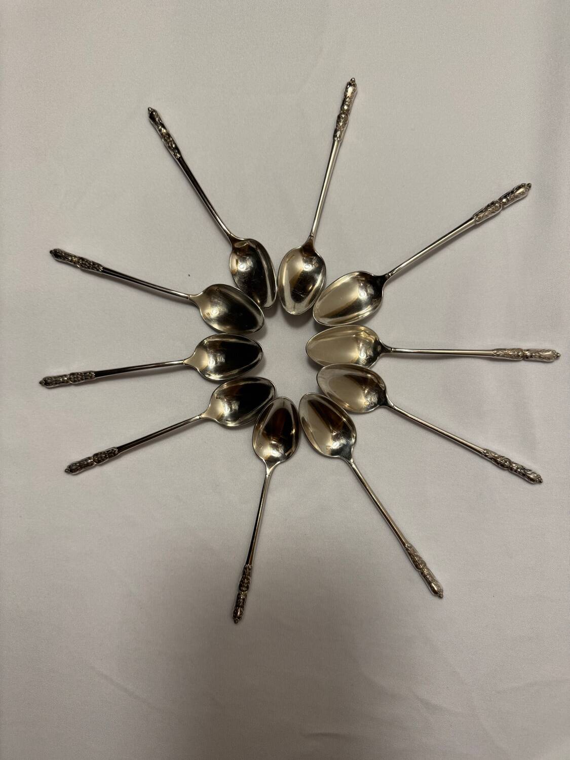 Set of 10 small Boulenger spoons in silver-plated metal