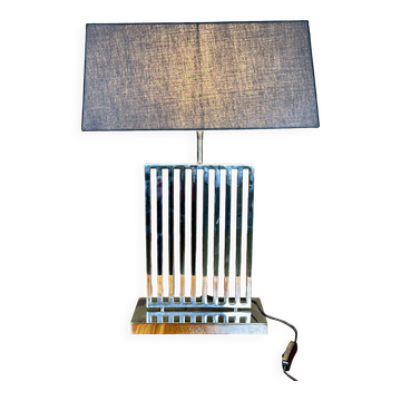 Designer lamp in chromed metal from the 2000s, height 70 cm