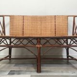Woven rattan sofa