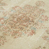 Hand-Knotted Decorative Turkish Beige Rug 189 cm x 291 cm