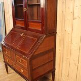 Scriban Bookcase In Solid Mahogany, 18th Century, Louis XVI, Port Furniture