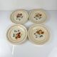 Set of 4 flat plates Sarreguemines flower pattern, first half of the 20th century.