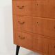 Scandinavian teak chest of drawers with black legs