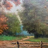HSP painting "Treed path in the undergrowth" signed J. Manheimer 1918